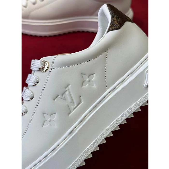 Louis Vuitton Women LV Time Out Sneaker Ecru Beige Mix Materials Monogram Flower