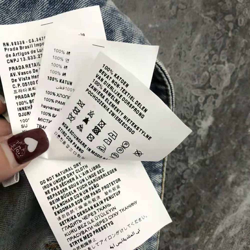 Prada Women Organic Denim Top with Plunging V Neck is Made of Washed Organic Denim-Blue