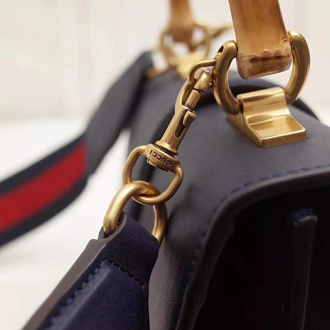 Gucci GG Women Dionysus Medium Top Handle Bag in Blue Gucci Green and Hibiscus Red Leather