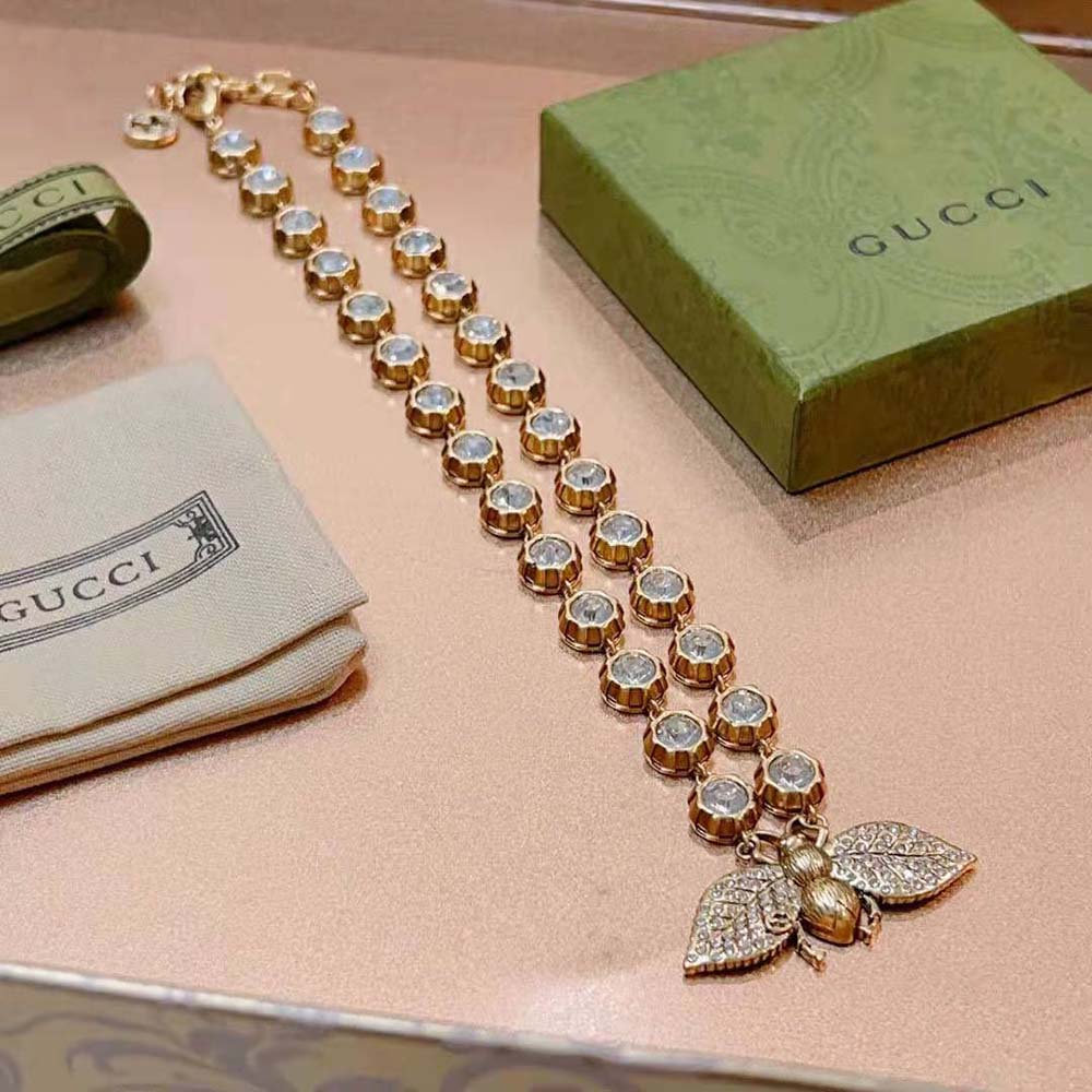 Gucci Women Bee Necklace with Crystals