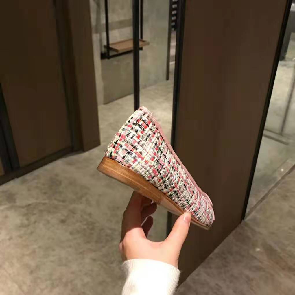 Chanel Women Ballerinas in Tweed Fabrics-Pink