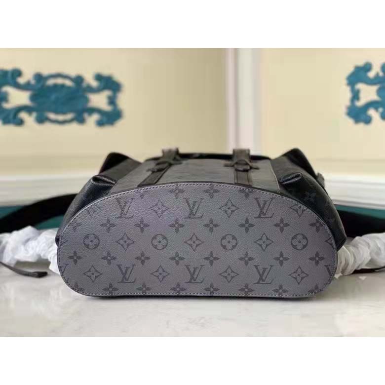 Louis Vuitton LV Unisex Christopher PM Backpack Grey Monogram Eclipse Coated Canvas