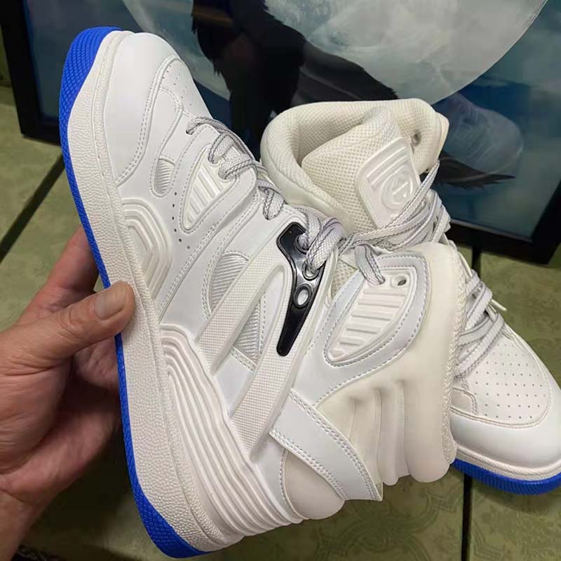 Gucci Unisex GG Gucci Basket Sneaker White Demetra Rubber Interlocking G Patch