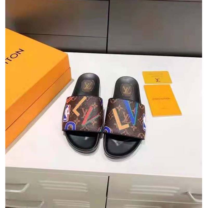 Louis Vuitton Unisex Waterfront Mule Ebene Monogram Rubber Fully Waterproof