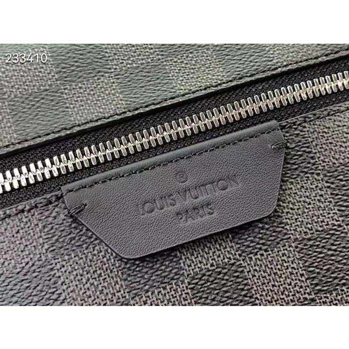 Louis Vuitton LV Unisex Discovery Backpack PM Damier Graphite Coated Canvas Cowhide Leather