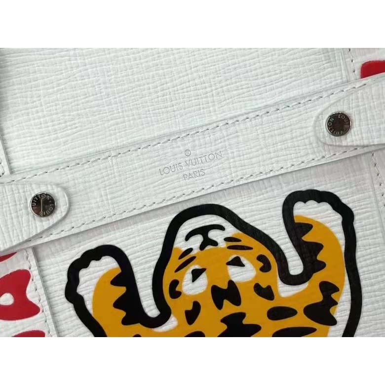 Louis Vuitton LV Unisex Tote Journey White Cowhide Leather Textile Lining