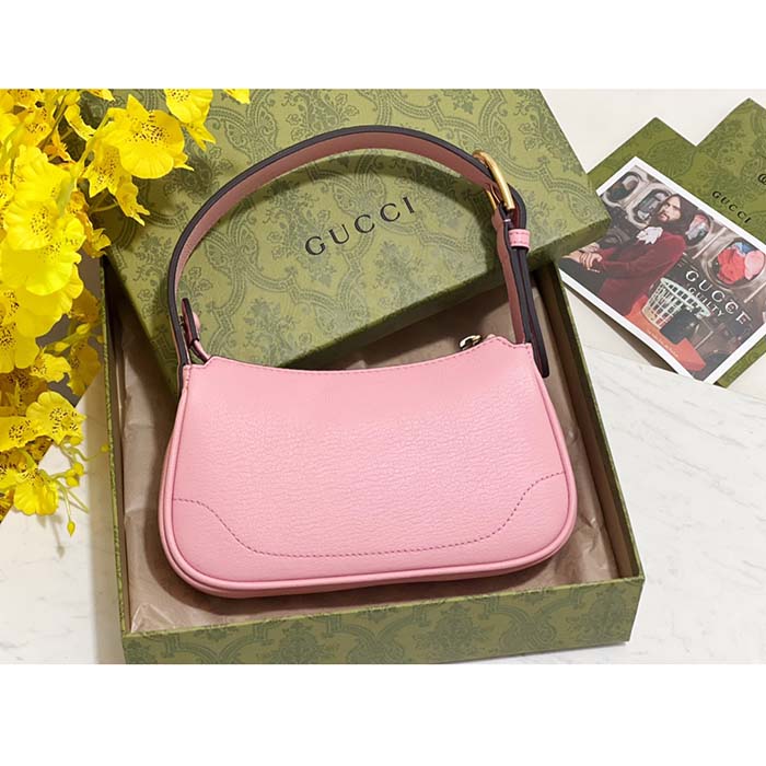 Gucci Women GG Aphrodite Shoulder Bag Double G Light Pink Leather