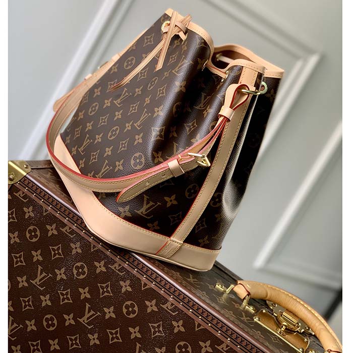 Louis Vuitton LV Women Petit Noé Bucket Bag Monogram Coated Canvas Cowhide Leather