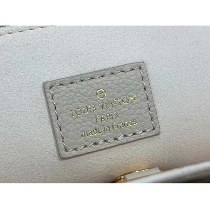 Louis Vuitton LV Women Lock & Go White Grained Calf Leather Microfiber Lining