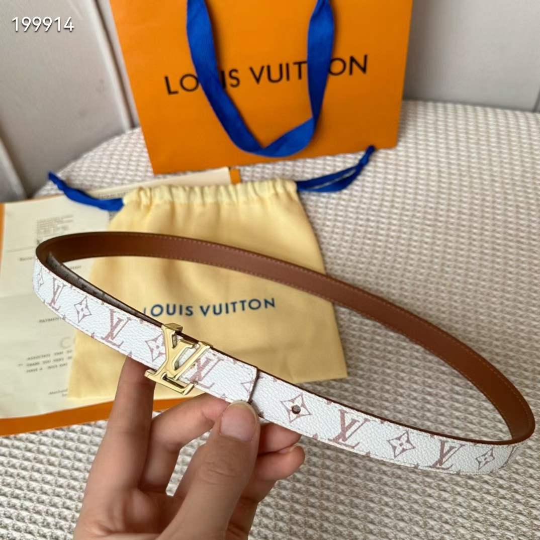 Louis Vuitton Unisex LV Iconic 20 MM Reversible Belt Monogram Dune Canvas M8495U