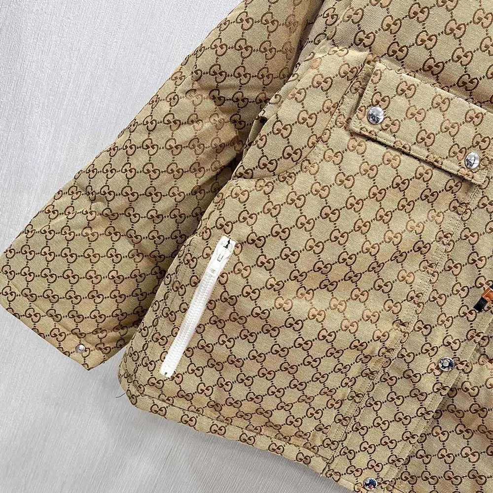 Gucci Women GG Cotton Canvas Puffer Jacket 717558Z9AAR2184