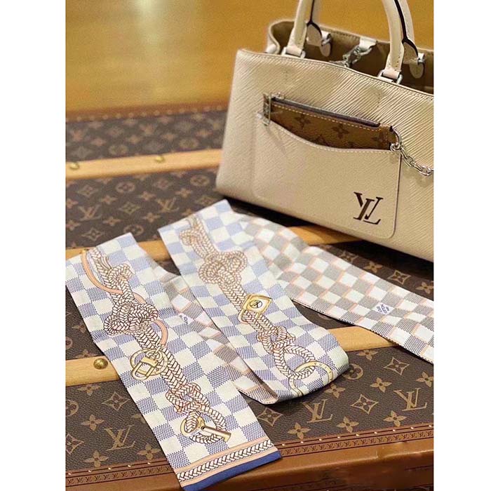 Louis Vuitton LV Women Damier Infinity Bandeau Azure Blue Silk Inkjet Print