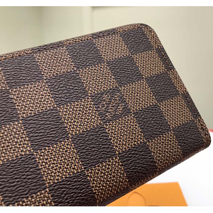 Louis Vuitton LV Unisex Clémence Wallet Brown Pink Damier Ebene Coated Canvas