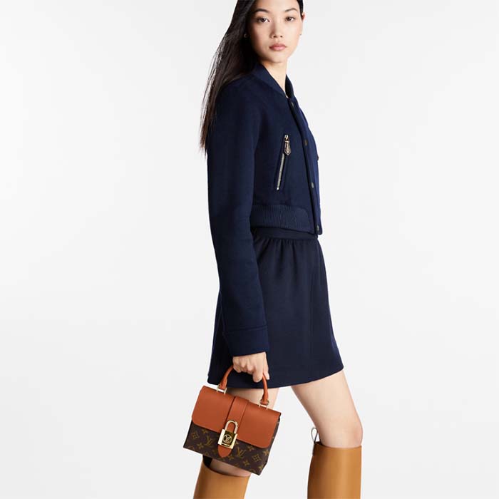 Louis Vuitton LV Women Locky BB Bag Brown Monogram Coated Canvas Smooth Cowhide