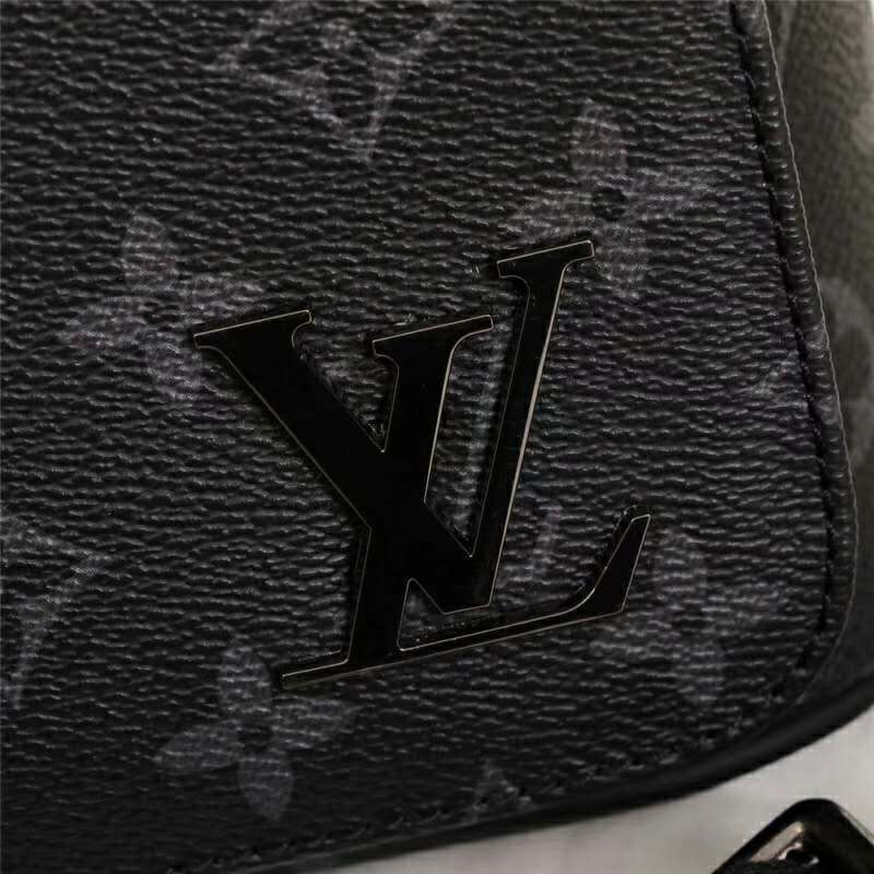 Louis Vuitton LV Men District MM Bag in Monogramme Eclipse Canvas-Grey
