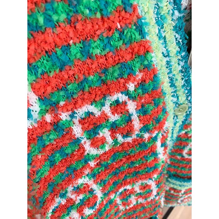 Gucci Men Maxi GG Cotton Cardigan Red Green Long Sleeves V-Neck