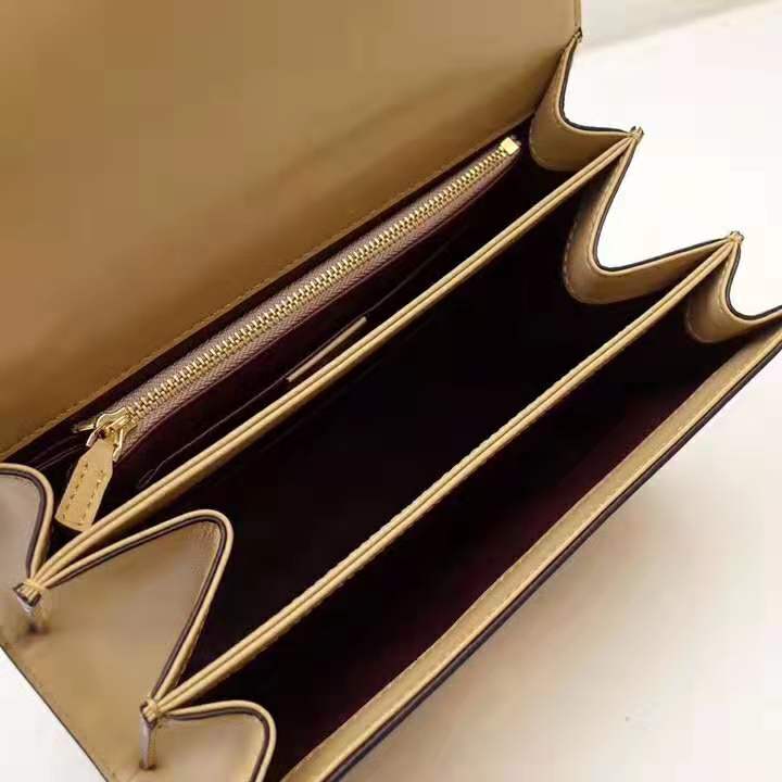 Gucci GG Women Gucci Zumi Smooth Leather Small Shoulder Bag in Black and Beige Smooth Leather