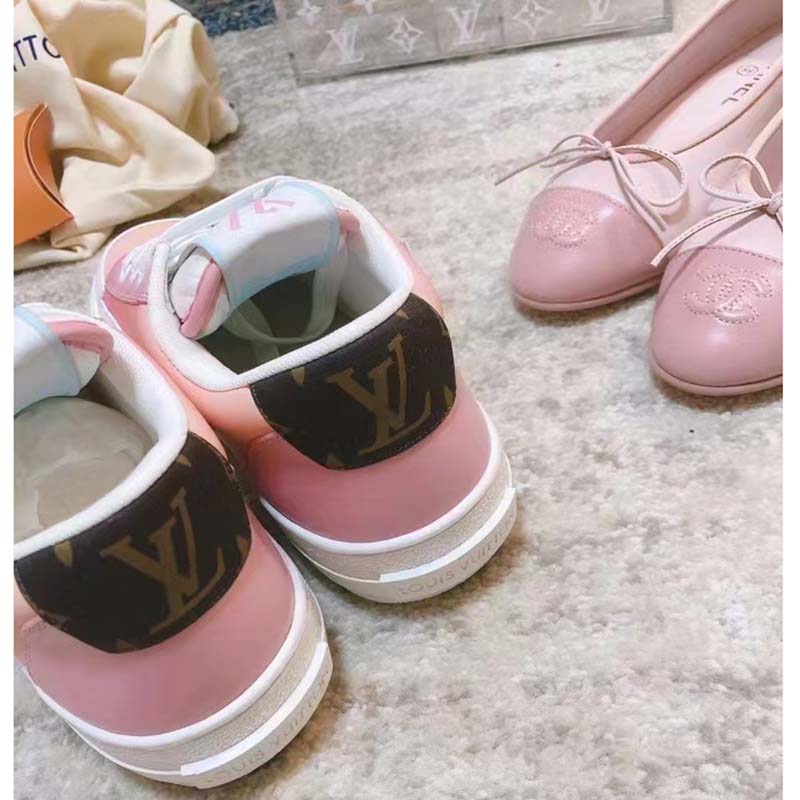 Louis Vuitton LV Women Charlie Sneaker Rose Clair Pink Recycled Rubber LV Initials