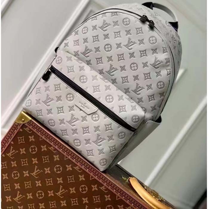 Louis Vuitton LV Unisex Discovery Backpack Anthracite Gray Calf Leather Cowhide Double Zip