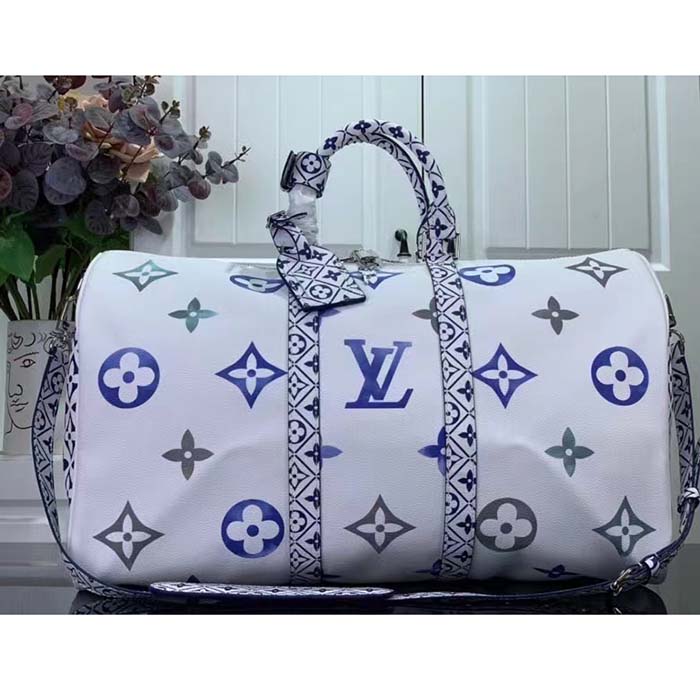 Louis Vuitton LV Unisex Keepall Bandoulière 45 Monogram Coated Canvas Textile Lining