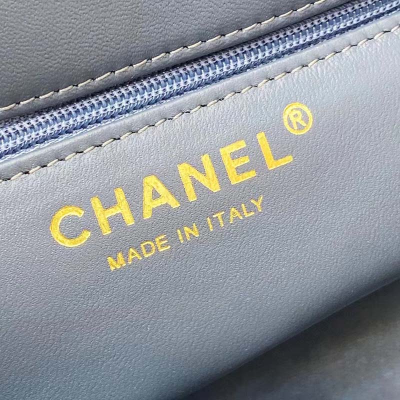 Chanel Women CC Only 1 Bag Set Of 4 Minis Bags Blue Lambskin Sequins Glass Pearls