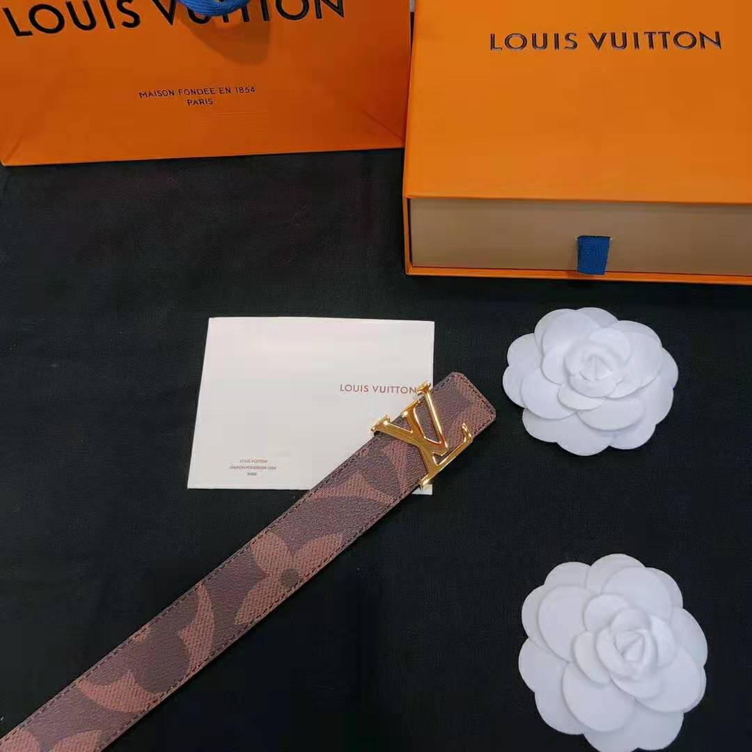 Louis Vuitton LV Unisex LV Iconic 30mm Reversible Belt in Oversized Monogram Reverse Canvas