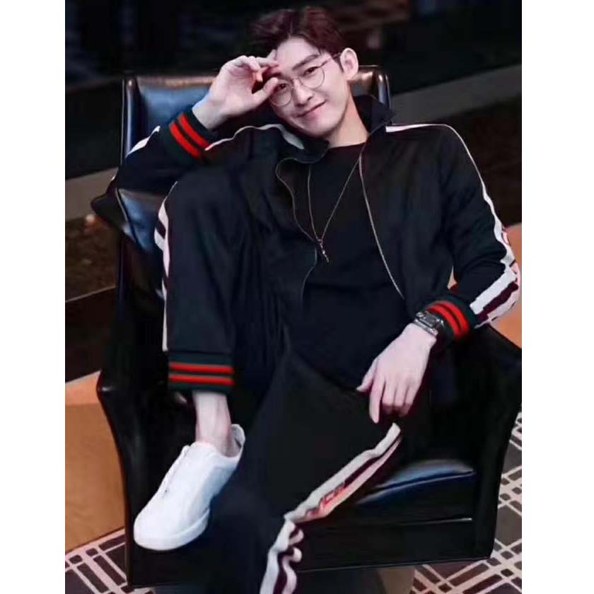 Gucci Men Technical Jersey Jacket-Black