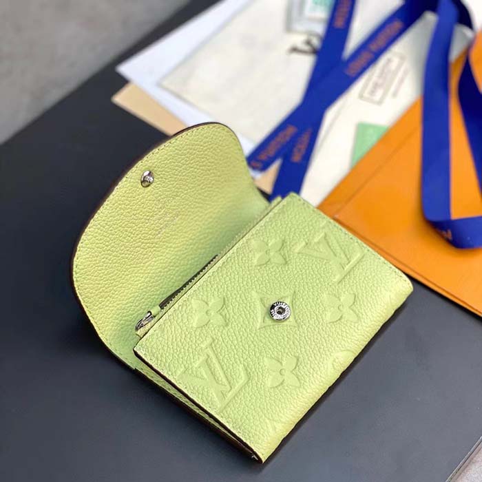 Louis Vuitton LV Unisex Rosalie Coin Purse Green Monogram Empreinte Embossed Supple Grained Cowhide Leather