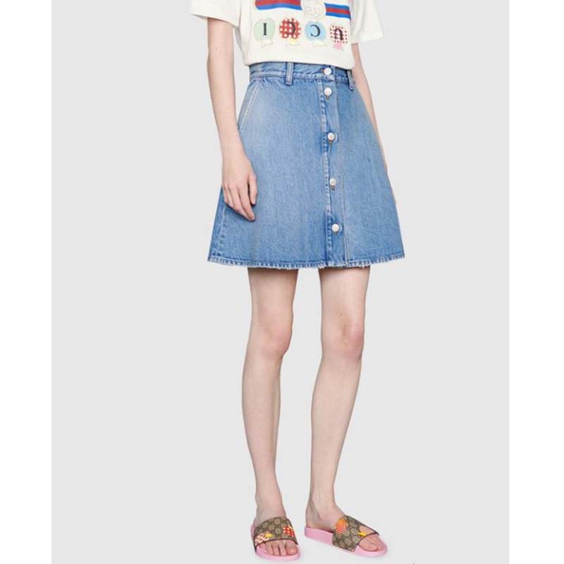 Gucci GG Unisex Gucci Les Pommes Slide Sandal Beige and Ebony GG Supreme Canvas