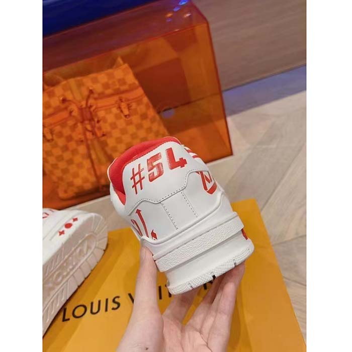Louis Vuitton Unisex LV Trainer Sneaker Red Mix Sustainable Materials Recycled Polyester