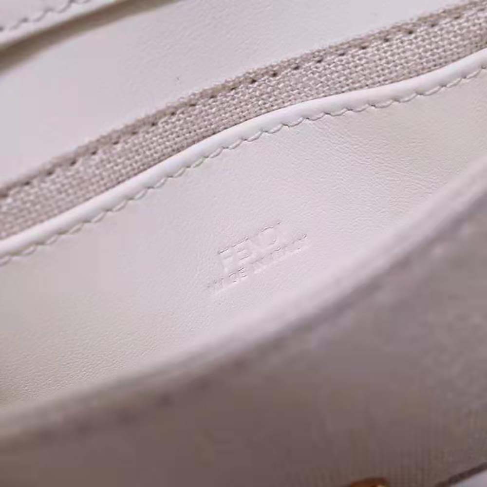 Fendi Women Nano Baguette Charm Beige Canvas Charm