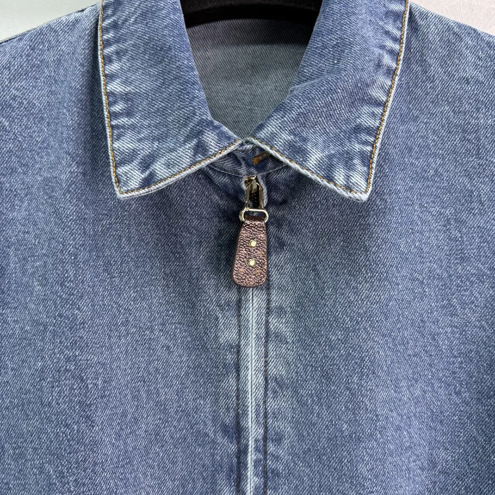 Louis Vuitton Men Denim Bomber Jacket-Blue 1AHHRU