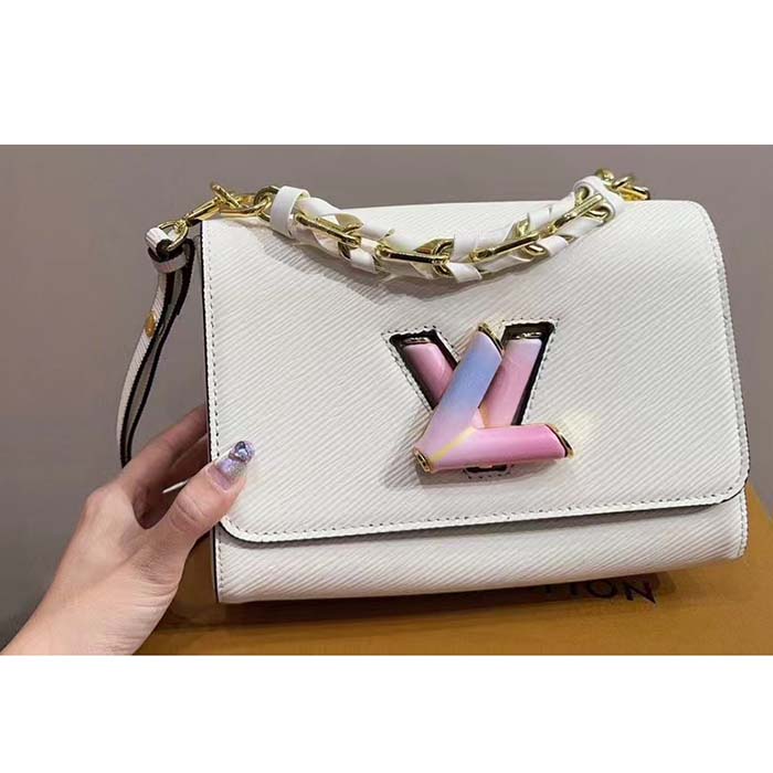 Louis Vuitton LV Women Twist PM Quartz White Epi Grained Cowhide Leather
