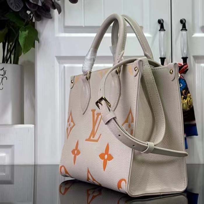 Louis Vuitton LV Women OnTheGo PM​ Neutral Gradient Monogram Empreinte Embossed Cowhide Leather