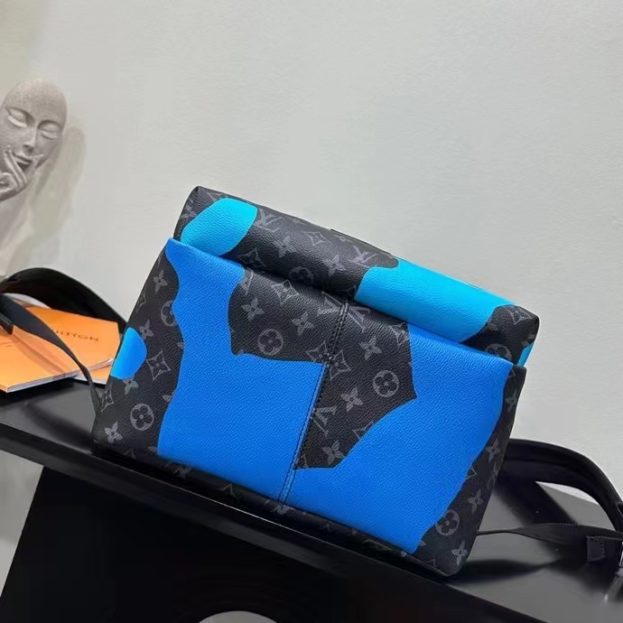 Louis Vuitton LV Unisex Discovery Backpack Sunrise Monogram Eclipse Coated Canvas Cowhide Leather