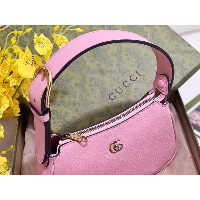 Gucci Women GG Aphrodite Shoulder Bag Double G Light Pink Leather
