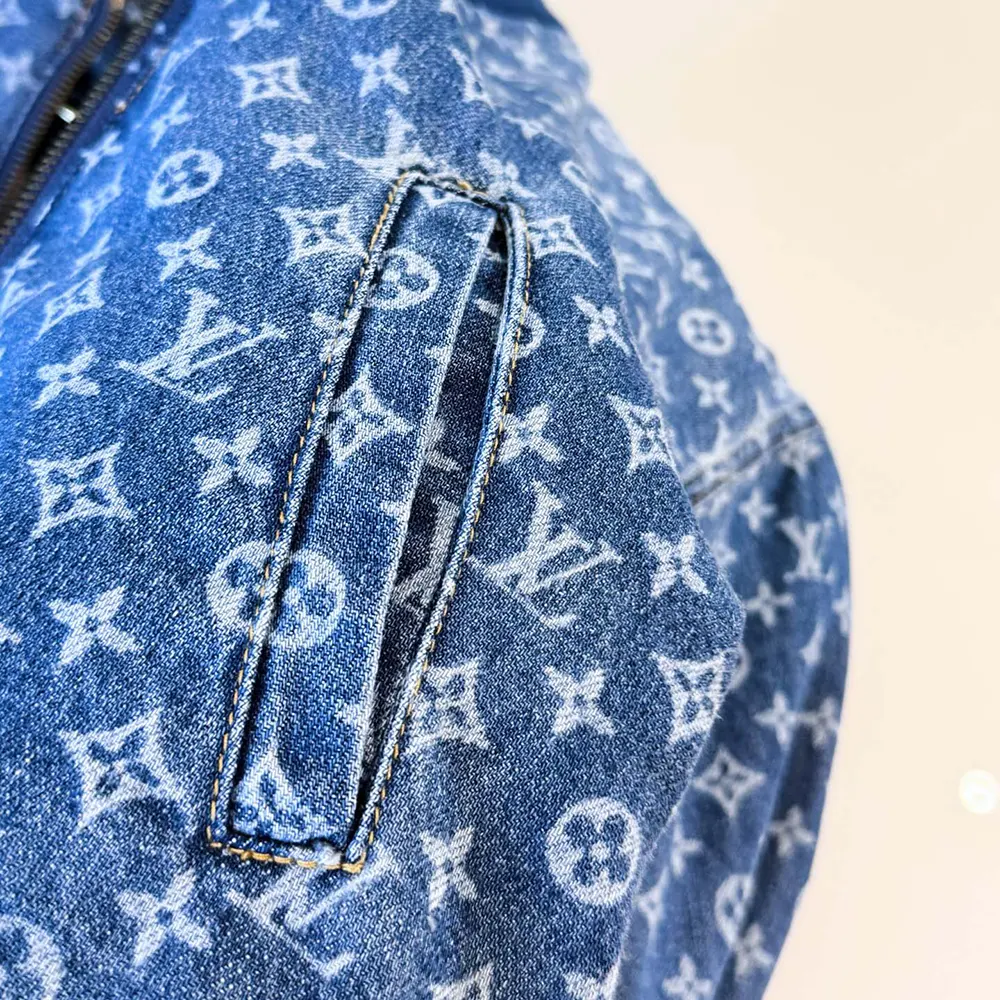 Louis Vuitton Women Cropped Monogram Denim Bomber Jacket 1AI176