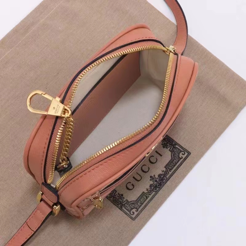 Gucci Women Ophidia GG Mini Bag Pink GG Canvas Double G Zip
