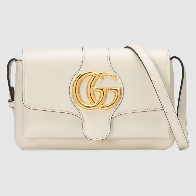 Gucci GG Women Arli Small Shoulder Bag in Leather with Double G Hardware