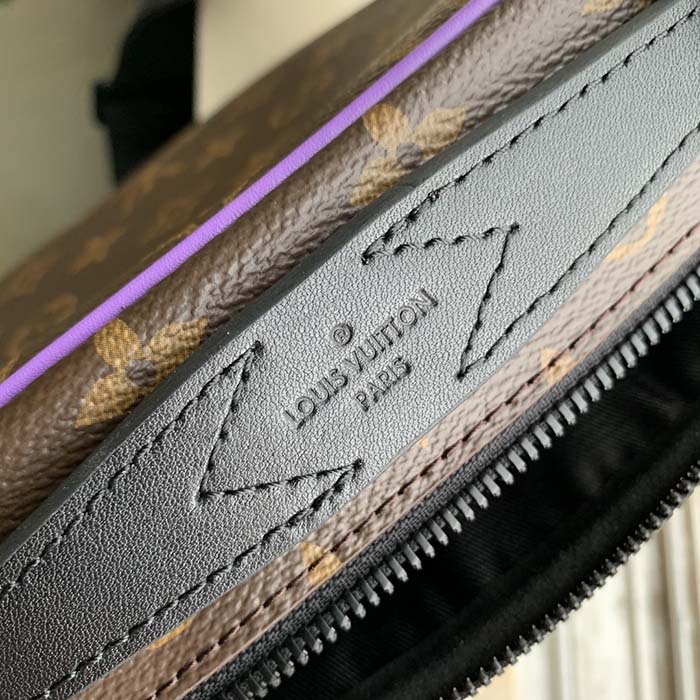 Louis Vuitton LV Unisex S Lock Sling Bag Purple Monogram Macassar Coated Canvas