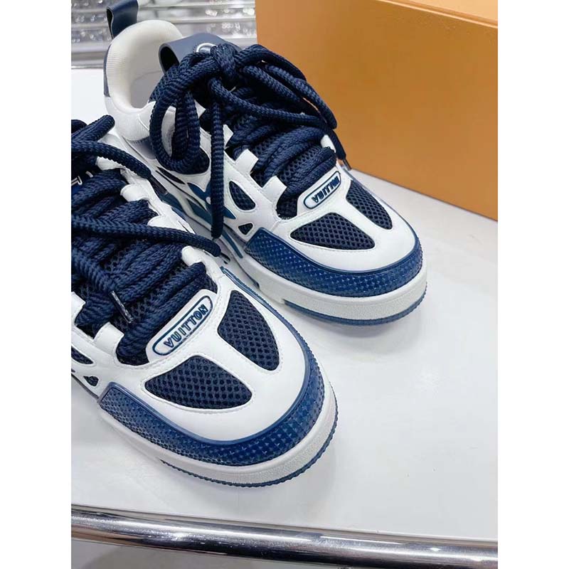 Louis Vuitton Unisex LV Trainer Sneaker Black Monogram Denim Rubber Outsole Flowers