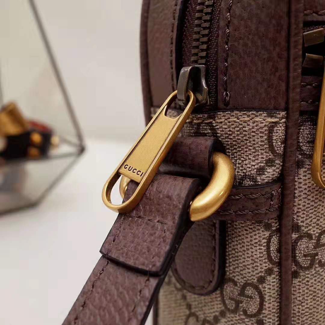 Gucci GG Unisex Ophidia GG Shoulder Bag in Beige/Ebony GG Supreme Canvas