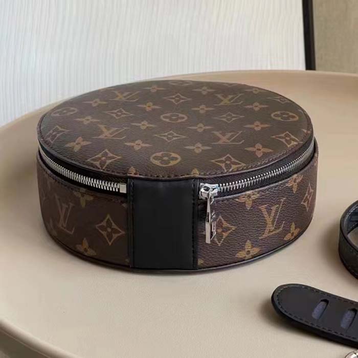 Louis Vuitton LV Unisex Audio Case Monogram Macassar Coated Canvas Black Cowhide