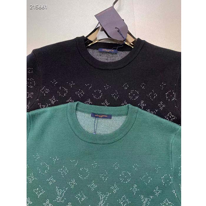 Louis Vuitton Women Lvse Monogram Degrade Crewneck Cotton Black White Slightly Loose Fit