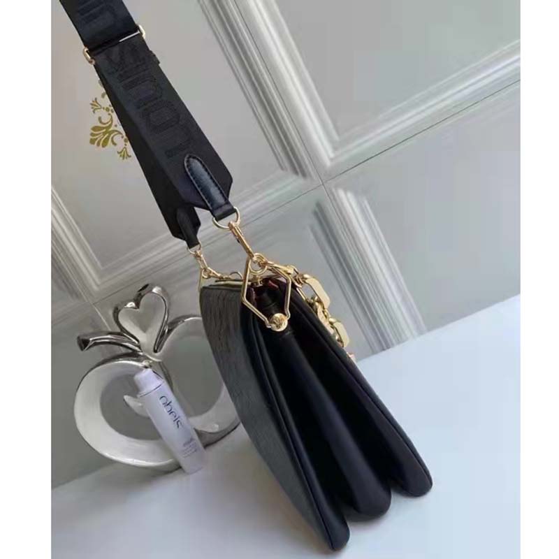 Louis Vuitton LV Women Coussin PM Handbag Black Monogram Embossed Puffy Lambskin