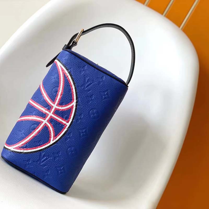 Louis Vuitton LV Unisex LV x NBA Dopp Kit Blue Embossed Taurillon Leather