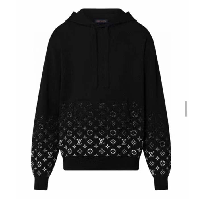Louis Vuitton Women LV Monogram Gradient Hoodie Cotton Black White