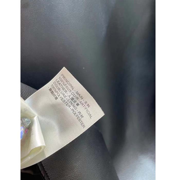 Louis Vuitton LV Women Faux Leather Circle Top PU Polyester Elastane Black Regular Fit