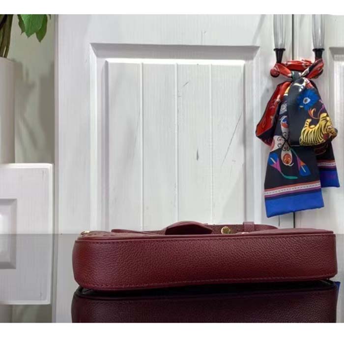 Louis Vuitton LV Women Easy Pouch Wine Red Monogram Empreinte Embossed Grained Cowhide Leather