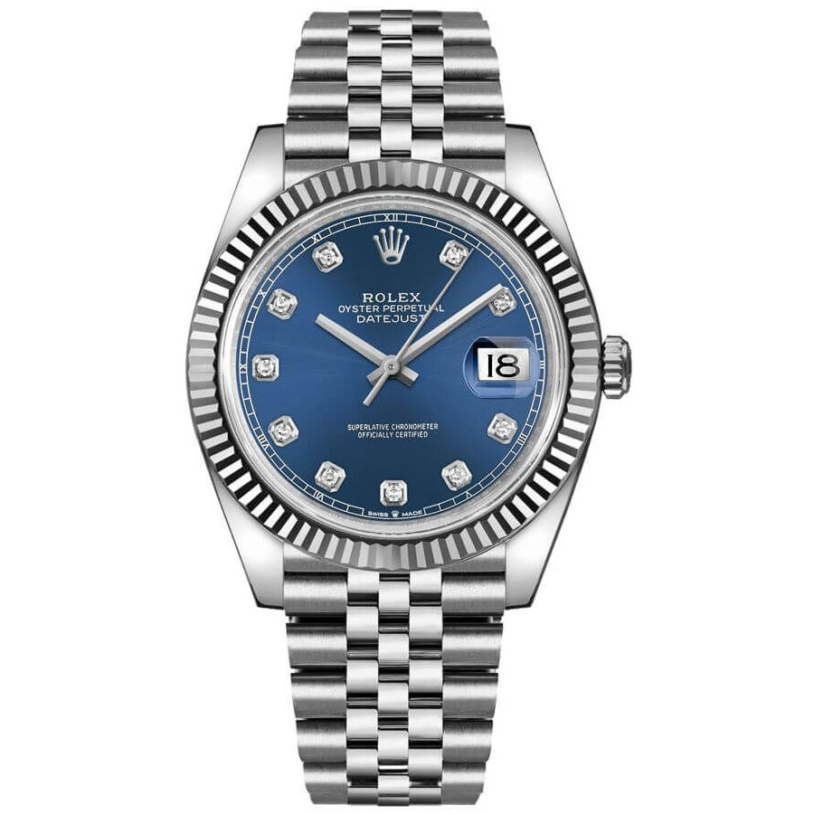 Rolex Datejust 41 Blue Diamond Dial Gold & Steel Watch